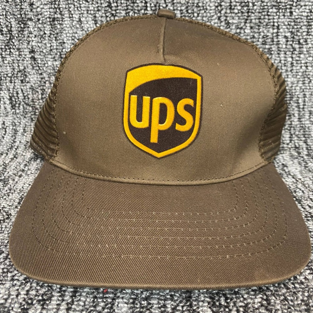 UPS United Parcel Service Trucker Hat Cap TwinHill Uniform Mesh Back Brown